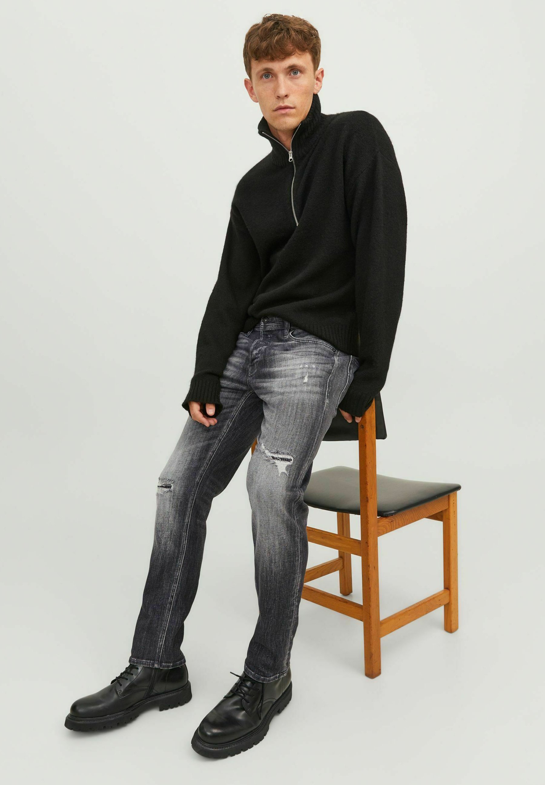 Jack & Jones JJIMIKE JJORIGINAL GE - Relaxed Fit Jeans - grauer Denim
