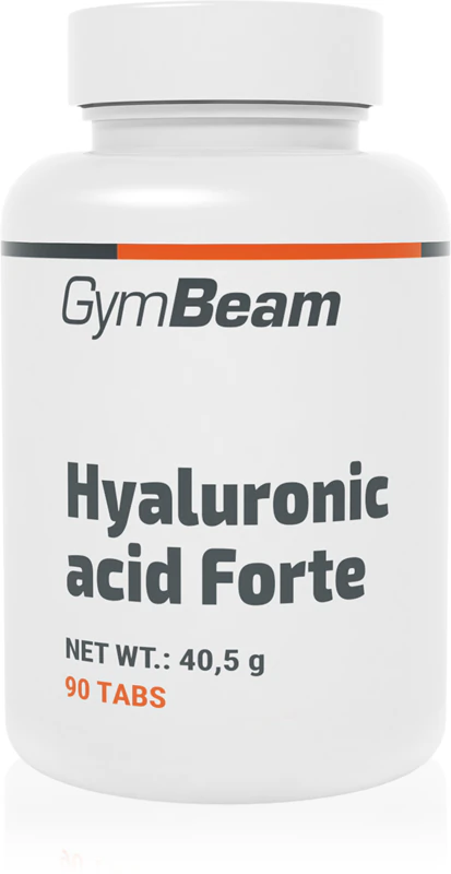 Comprimidos de suplemento alimentar GymBeam Hyaluronic Acid Forte com ácido hialurônico.