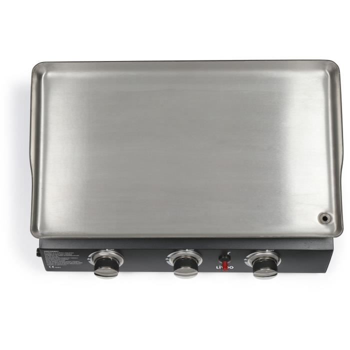 Plancha de gas Livoo 7200w en metal negro - DOC249