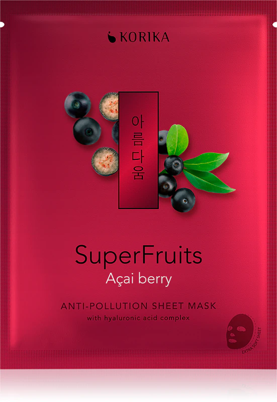 KORIKA SuperFruits Acai Beere - Anti-Pollution Tuchmaske mit entgiftender Wirkung