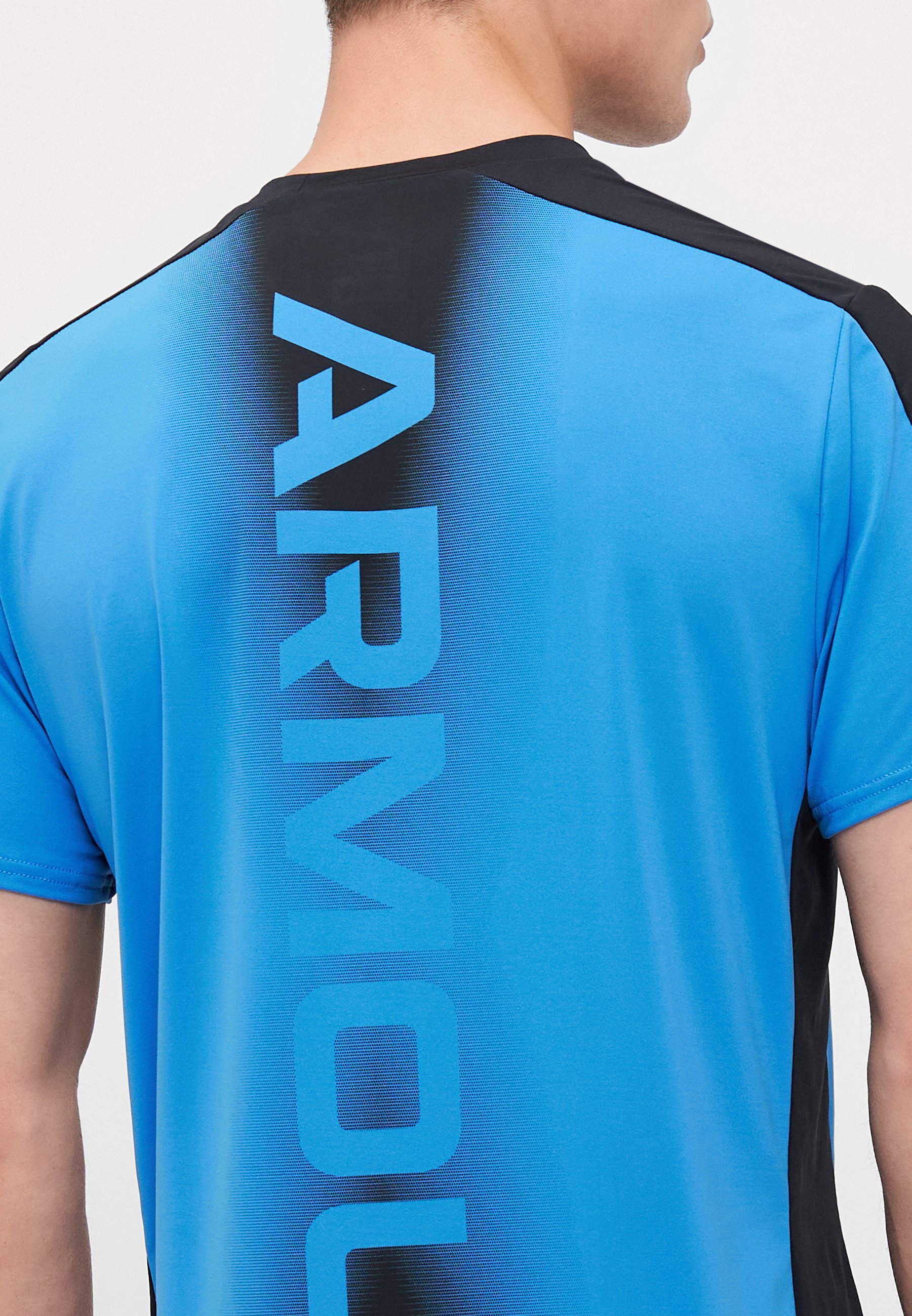 Under Armour WORDMARK - T-shirt sportiva - blu atlantis/nero/nero