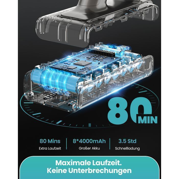 Aspirateur Balai sans Fil - MAUOKE - 750W - 80 Min Autonomie - 2,6 L Capacité - Filtre HEPA Double