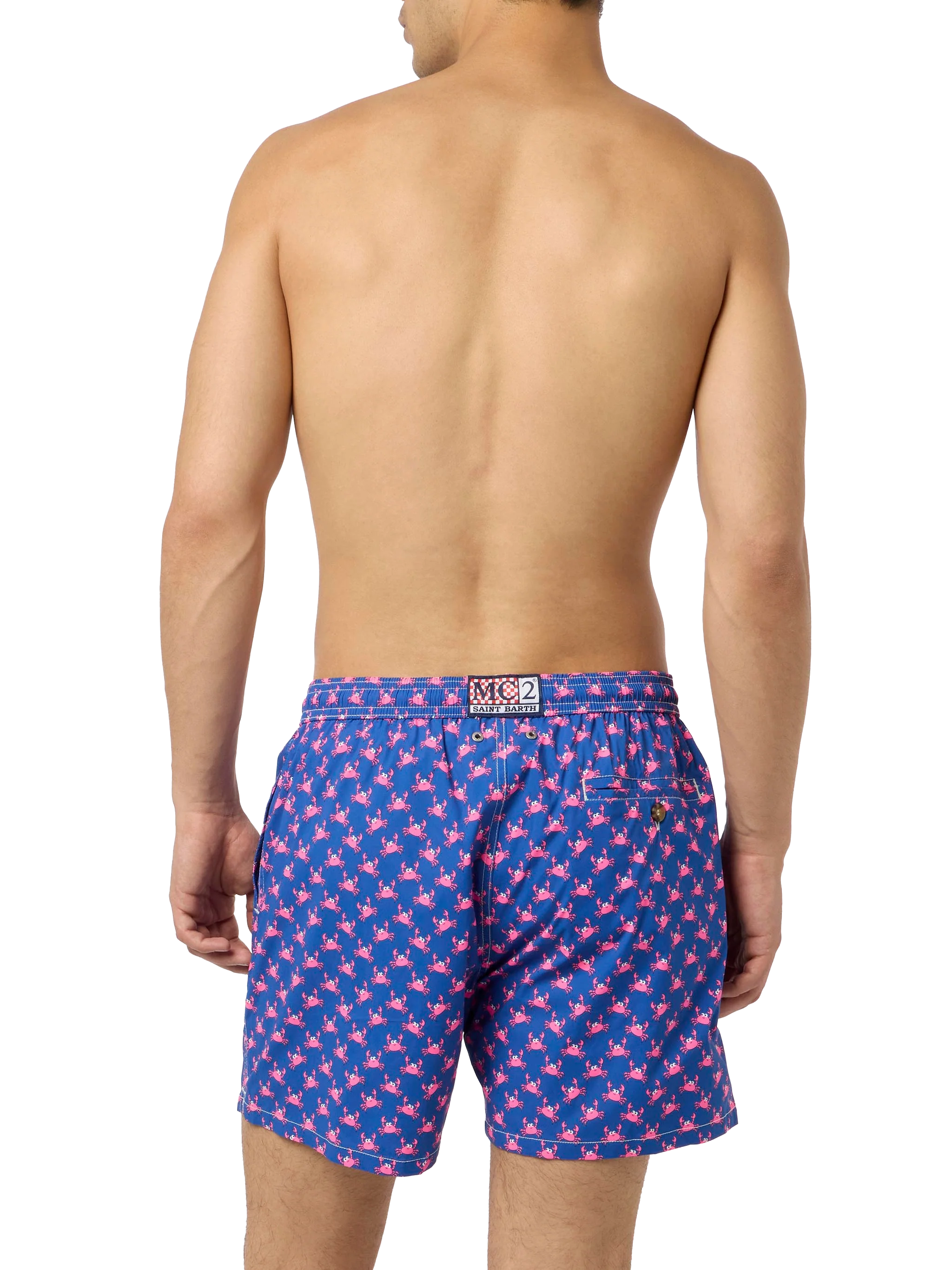 Costume da bagno da uomo comfort in tessuto leggero con stampa granchi