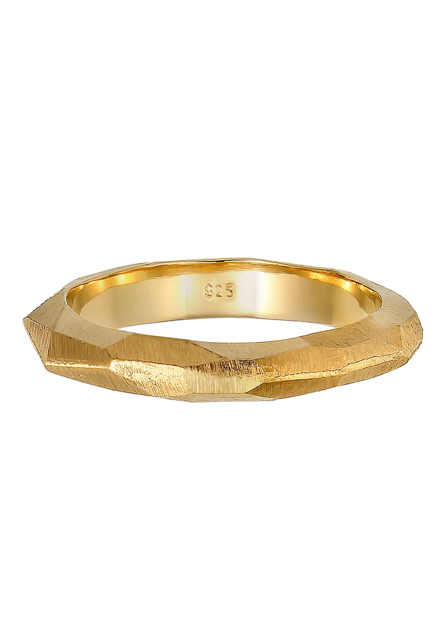 Elli PREMIUM Basic Engagement Bague Femme-Plaqué Or Argent (925/1000)