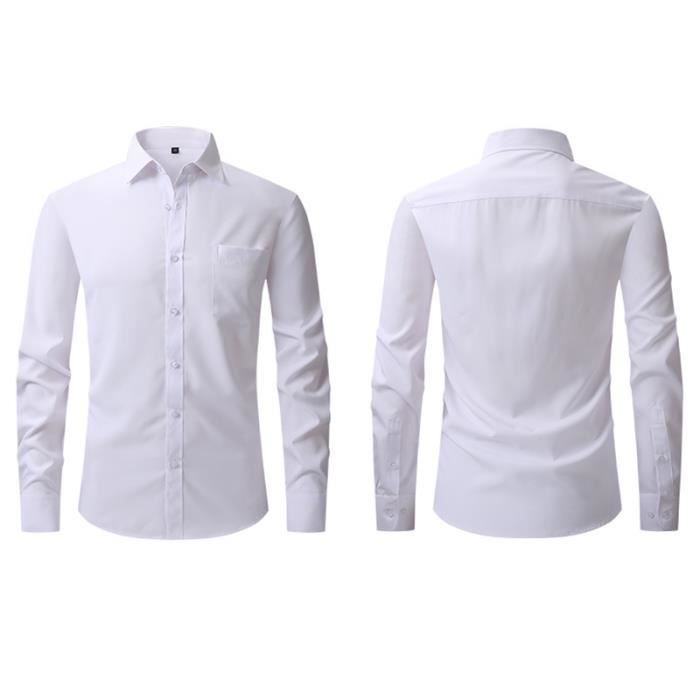 Men's Slim Fit Shirt with Turn-Down Collar, Long Sleeves, Casual Style with Chest Pocket, Solid Color