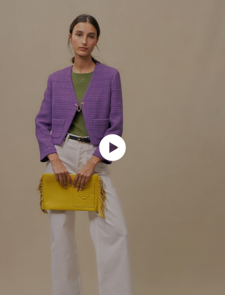 Jachetă scurtă din tweed - Violet