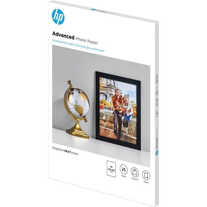 Papel fotográfico brilhante HP Advanced - 25 folhas/A4/210 x 297 mm (Q5456A)