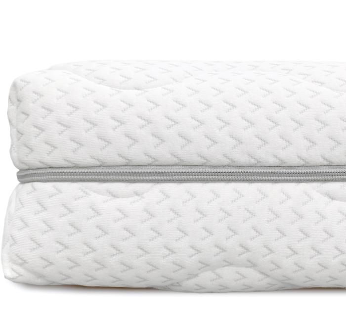 Colchón + Juego de cama doble - 140x190cm - Base de láminas - Cabecero incluido - Blanco
