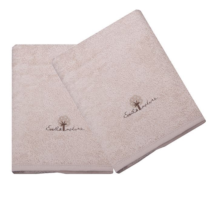 Serviette de toilette - ÉVEIL ET NATURE - 50x90 cm - Coton bio - Beige - Douce et absorbante