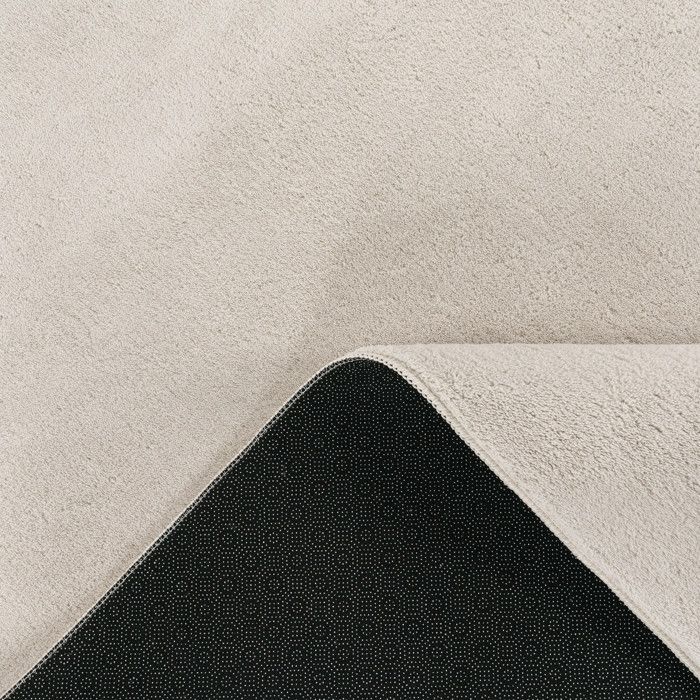 Alfombra para salón Paco Home, pelo corto, lavable, monocromática, estilo moderno, color crema, 60x100 cm