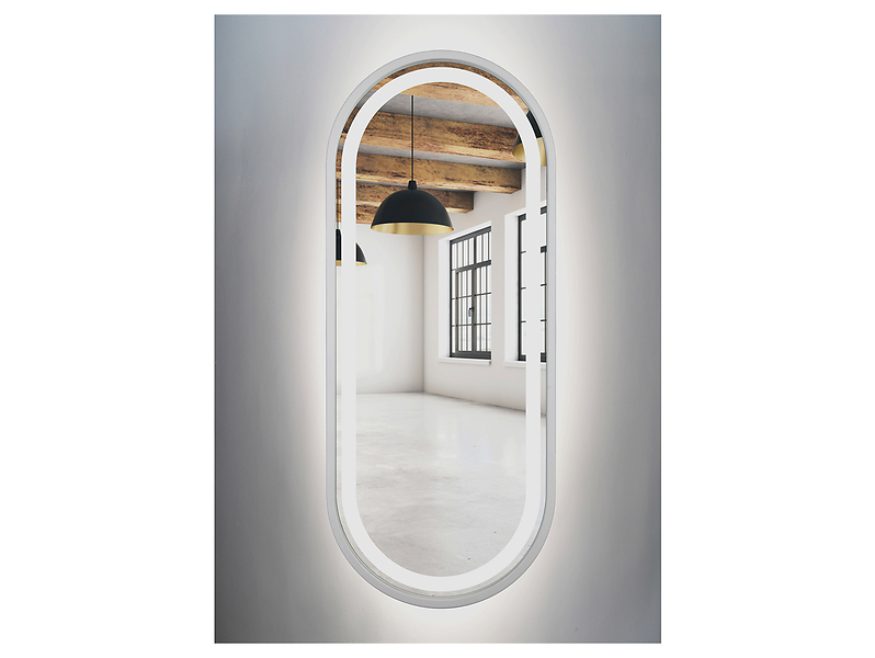 Lustro łazienkowe ścienne LED 35x100 cm bez włącznika białe