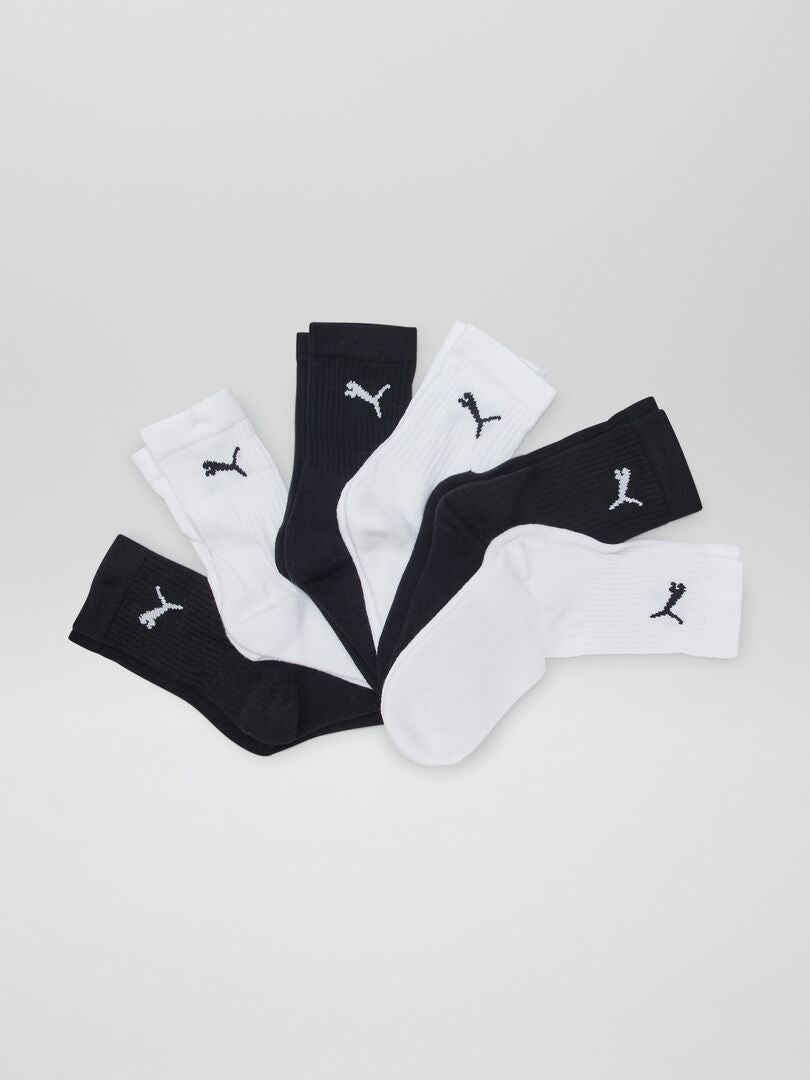 Set van 6 paar Puma sokken - Zwart