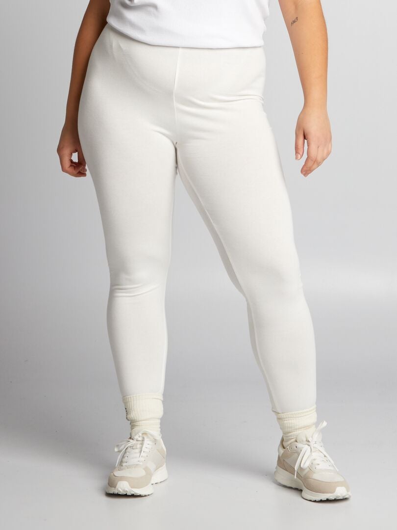 Calças legging compridas de algodão - BRANCAS
