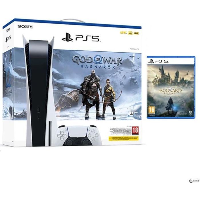 Paquete de consola PlayStation 5: God of War Ragnarok + Hogwarts Legacy