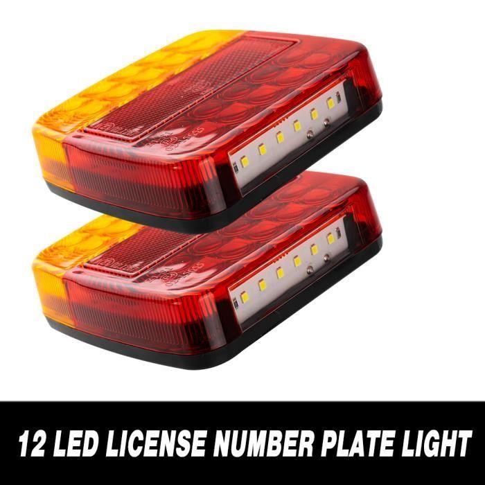Juego de 2 luces LED para remolque con cables rojo y amarillo para intermitentes de camión - XUKEY