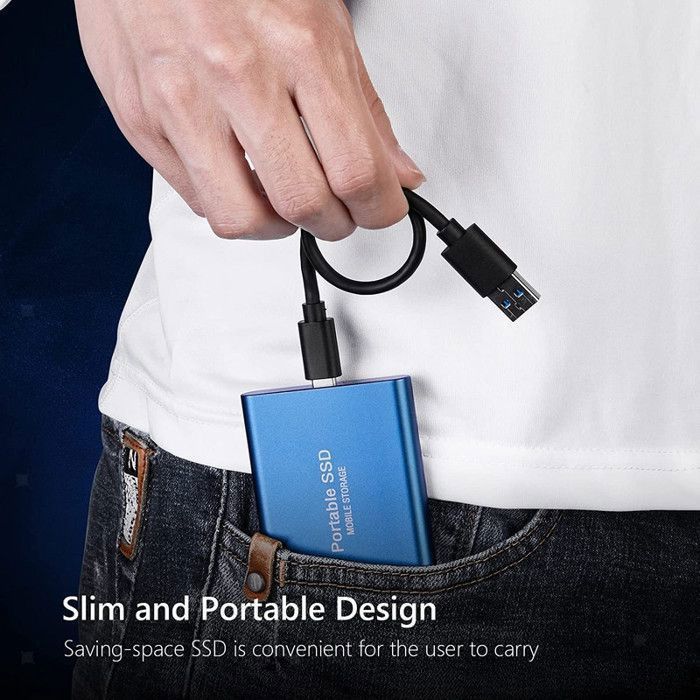 Disque Dur Externe - WOSHITE - SSD Portable 6TB - OTG Adaptateur - Étui de Protection - USB 3.0