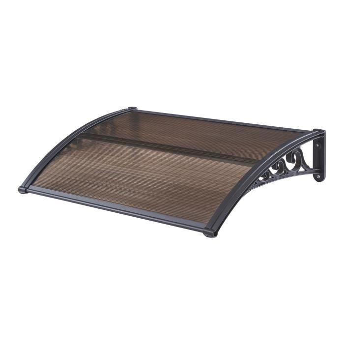 Baldacchino per porta d'ingresso Mellerud 100 x 60 cm Nero Marrone