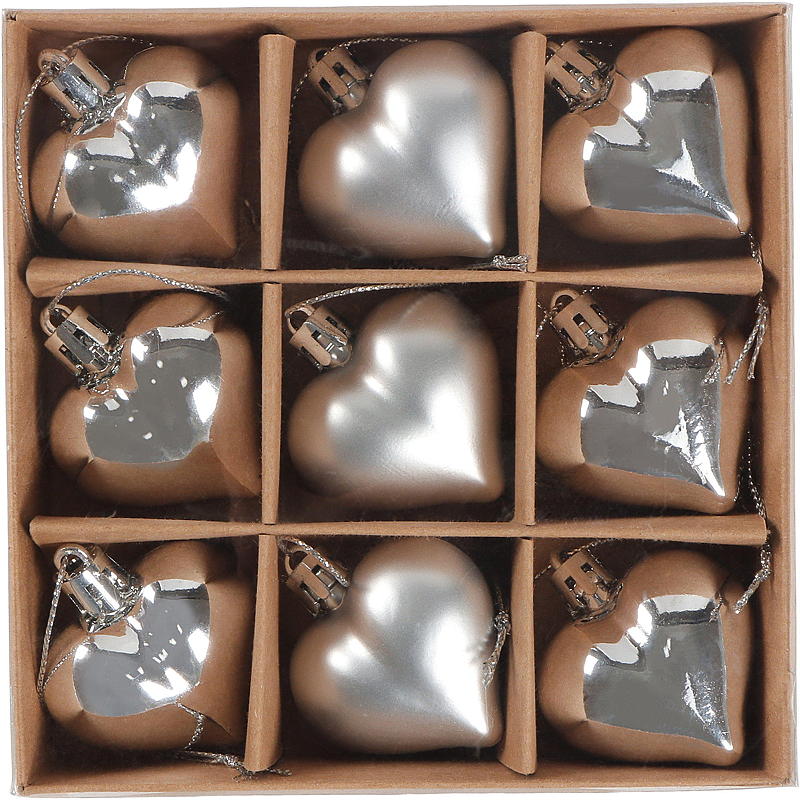 Hem Julgranskulor 9-pack 4 cm hjärta