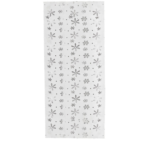 Bieżnik na stół 183x35cm obrus świąteczny śnieżynki biały
