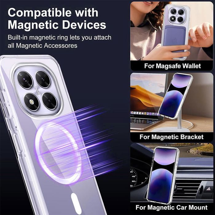 Capa magnética + 2 protetores de tela de vidro temperado para Xiaomi Redmi Note 15 Pro Plus 5G - Resistente a impactos e arranhões
