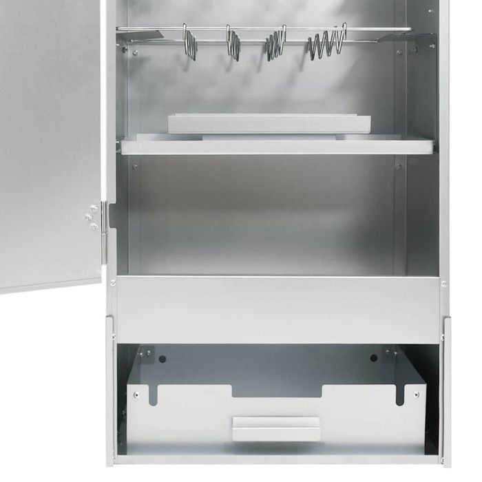 Horno ahumador para barbacoa vidaXL con mesa de acero galvanizado 3187617