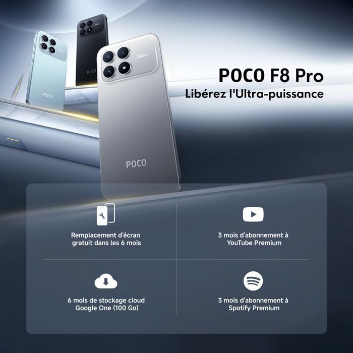 Smartphone - XIAOMI - POCO F8 Pro - 12 GB RAM - 256 GB - Pantalla AMOLED de 6,59