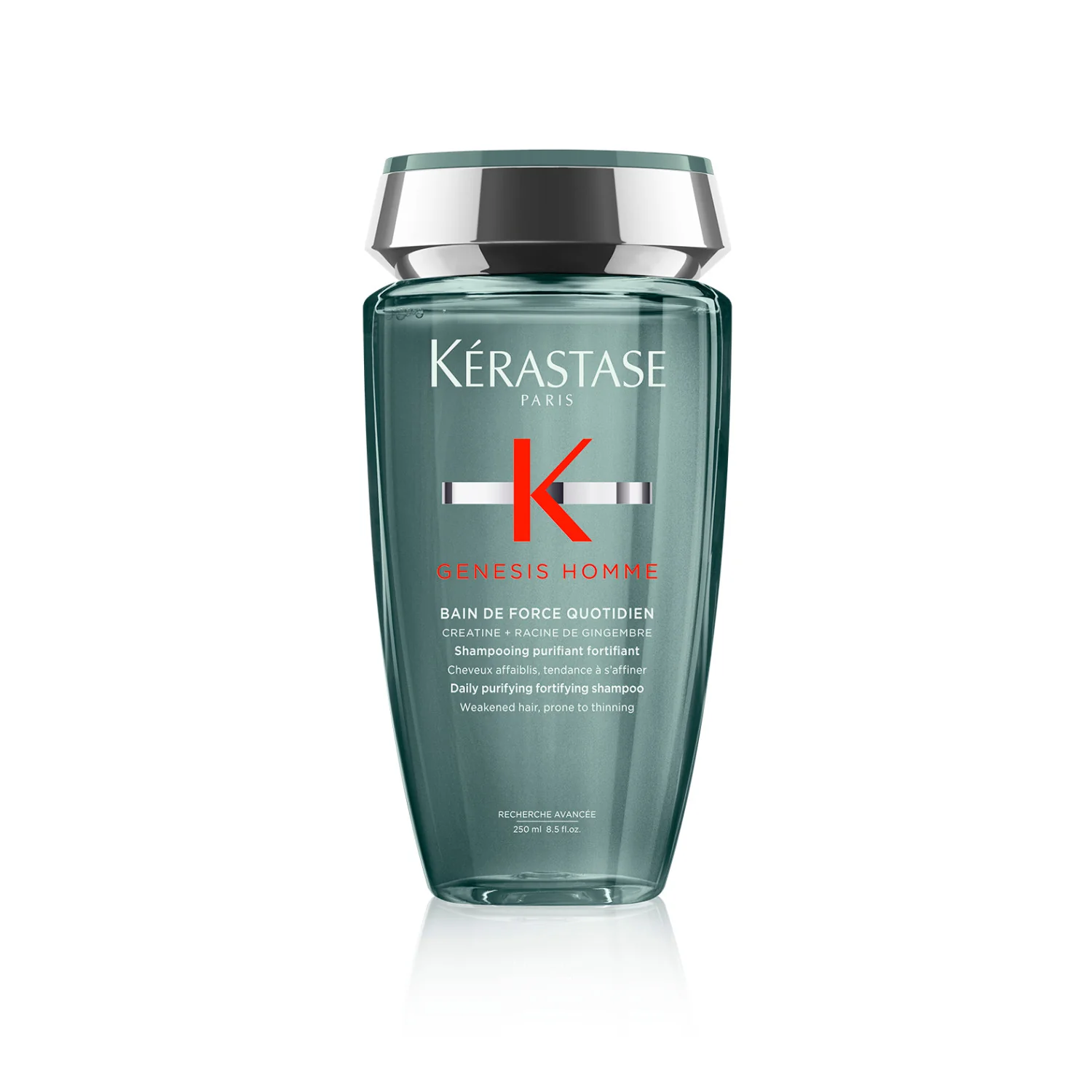 Genesis Homme Bain De Force Quotidien - Shampoo Purificante, Trattamento per Capelli, Shampoo Rinforzante