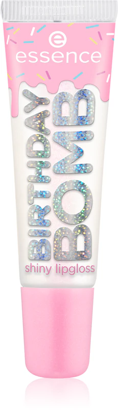 Gloss labial transparente Birthday Bomb da essence para um brilho intenso