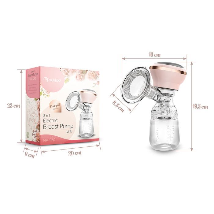 Three-phase electric breast pump - NUKIDO - NK-960 - BPA-free - USB-C - Touchscreen LED display - 3 suction levels