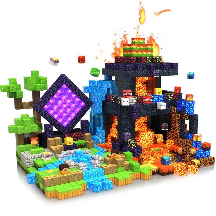 Juego de 100 bloques de construcción magnéticos, bloques cúbicos magnéticos para construir, para niños de 3 a 10 años, juguete sensorial.