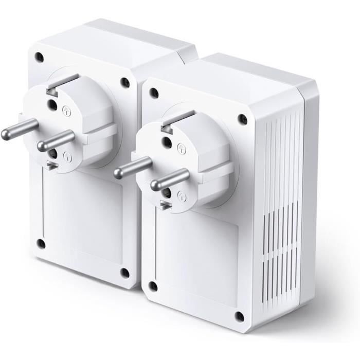 CPL 600 Mbps - TP-Link TL-PA4015P KIT - Prise CPL avec 1 Port Ethernet et Prise Intégrée - Boitier CPL Kit de 2