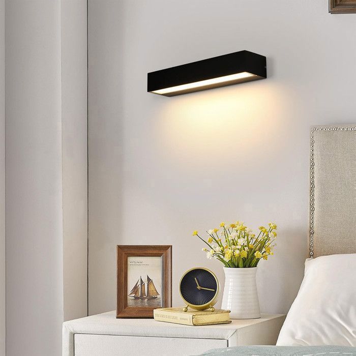 DELIPOP 16W 3000K LED-wandlamp voor buiten – Moderne rechthoekige zwarte ijzeren armatuur voor tuingevels en terrassen