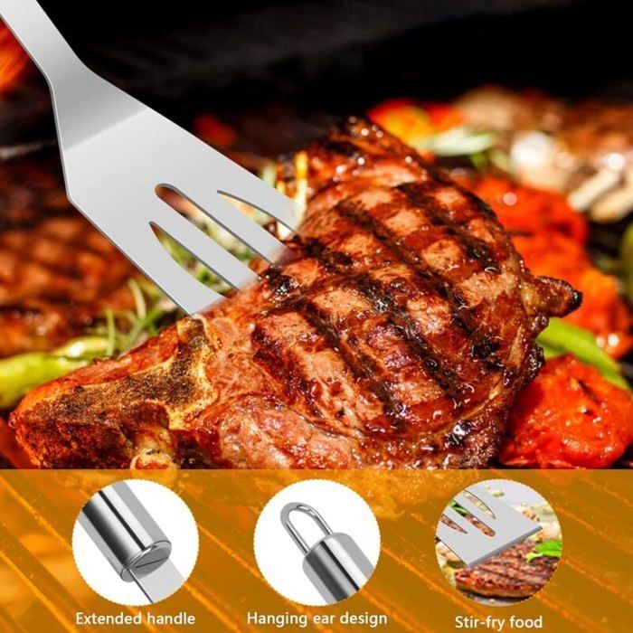 16-Piece Barbecue Tool Set, Stainless Steel Utensils, Storage Box, Camping & Garden