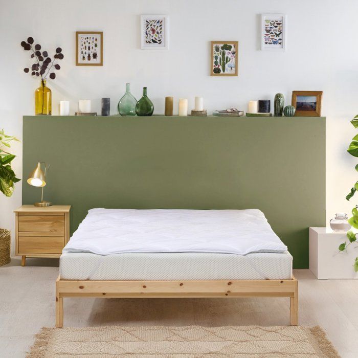 Matratzenauflage 90 x 190 cm Komfort Anti-Hausstaubmilben - Natürliche Behandlung - Hergestellt in Frankreich - BLEU CALIN