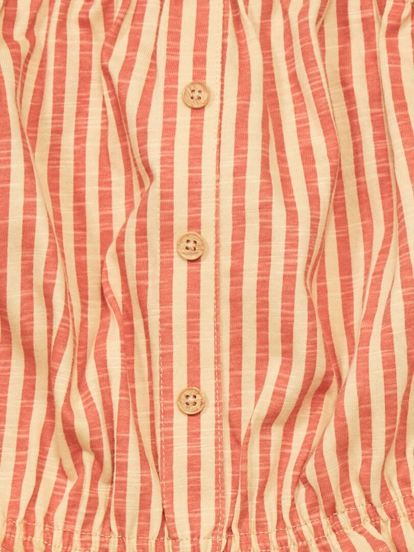 Camiseta sin mangas a rayas - NARANJA