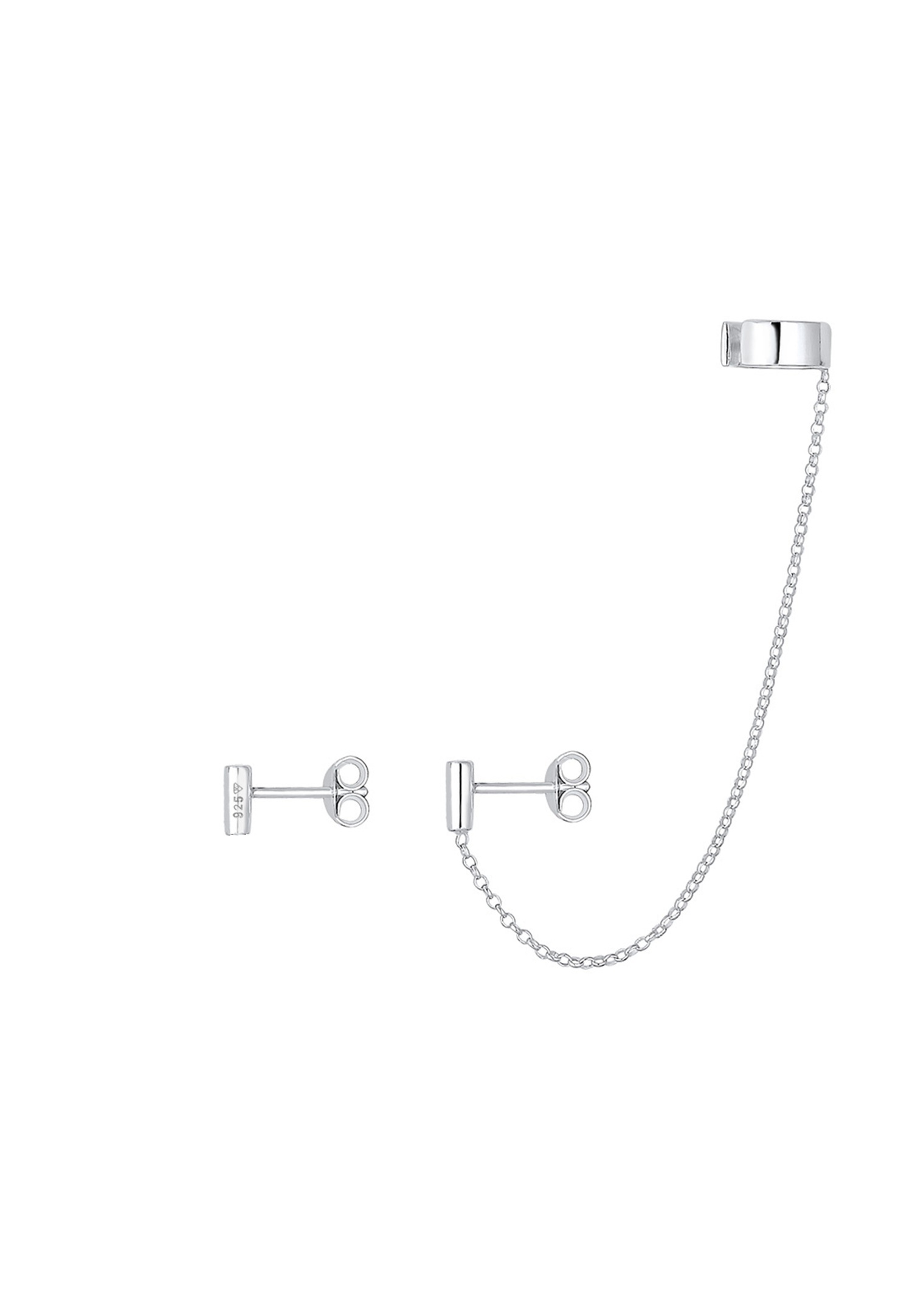Elli Femmes Earcuff Pince Asymétrique Minimaliste Géo en Argent Sterling 925