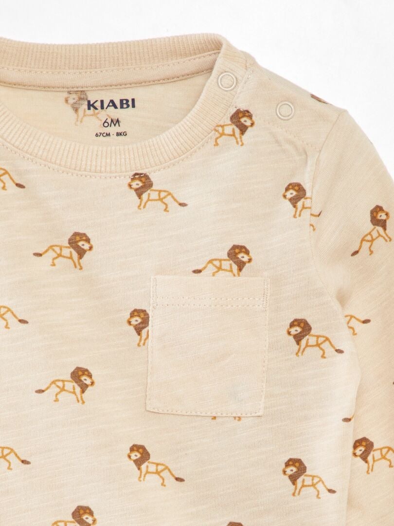 Geanimeerd T-shirt - BEIGE
