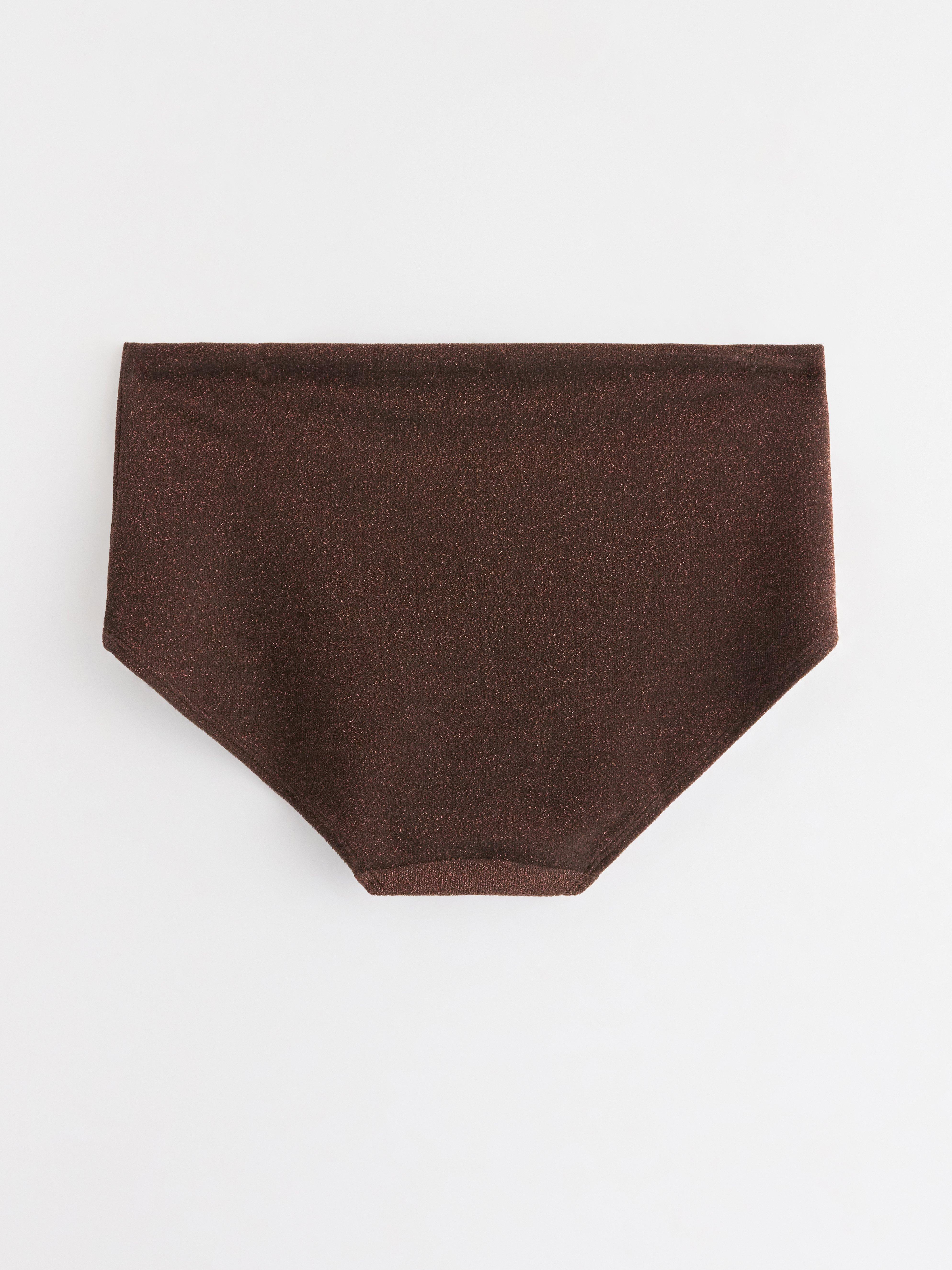Glittrig bikiniunderdel Marron Foncé