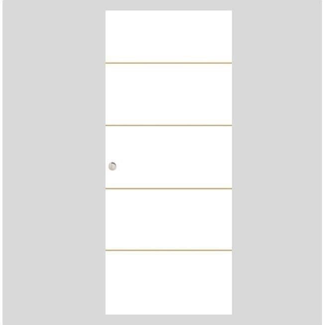 OPTIMUM - Kit para puerta corredera + riel + embellecedor - Estilo taller - 204 x 83 x 4 cm (alto x ancho x profundidad) - Rayas blancas