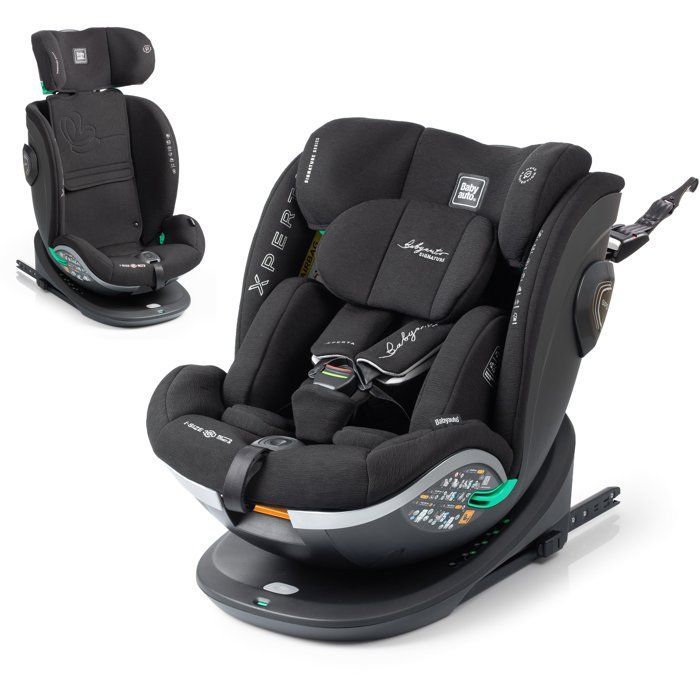 Seggiolino auto - BABYAUTO - XPERTA - Gruppo 0/1/2/3 - 40/150 cm - I-Size - Girevole - Reclinabile - Con riduttore - Antracite