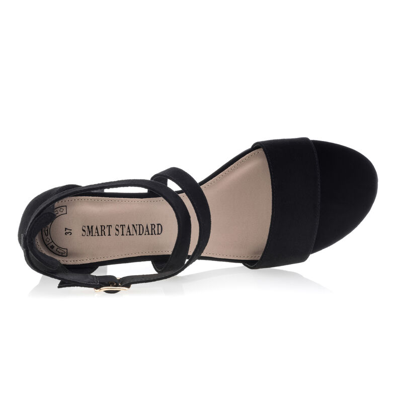 Svarte sandaler / sko med åpen tå til dame