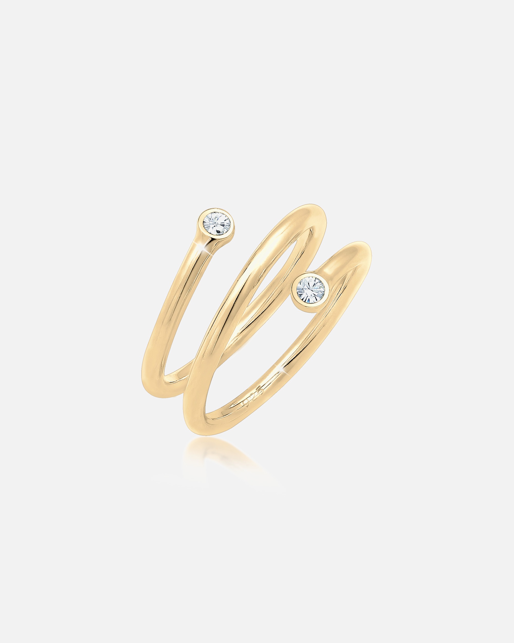 Elli Femmes enroulement géo avec cristaux en argent sterling 925