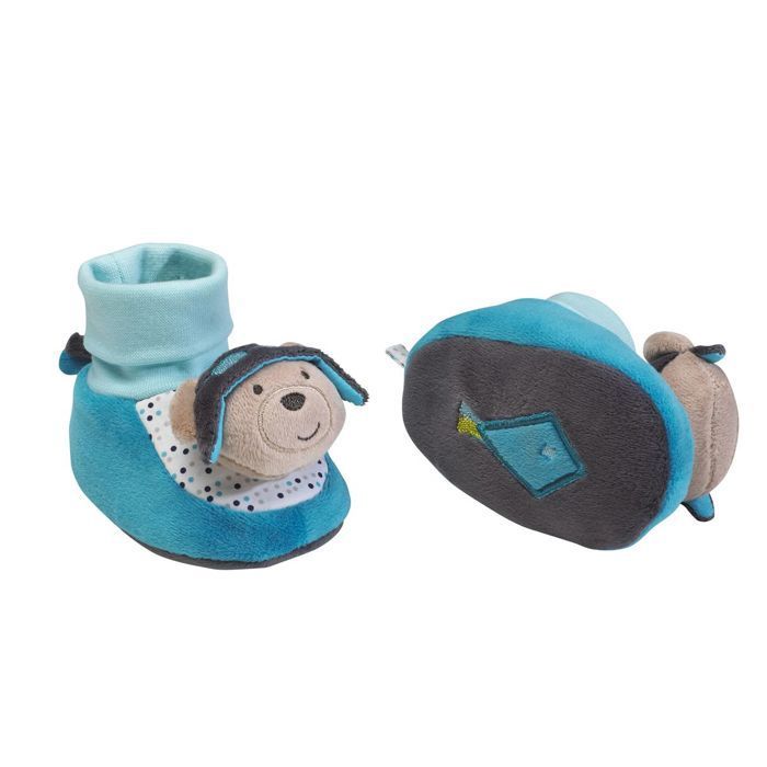 Patucos de bebé Lazare SAUTHON - Verde y blanco - Niño - Campana - Talla 0-6 meses