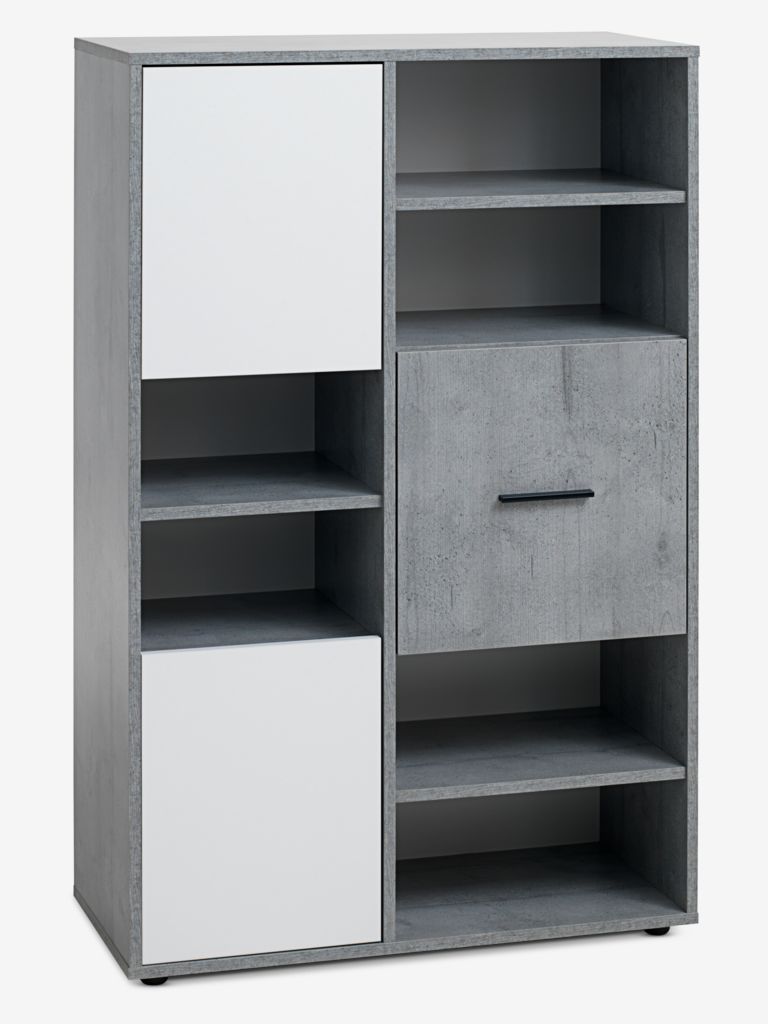 БИЛУНД БИЛУНД библиотека са 3 врата, бела/бетон