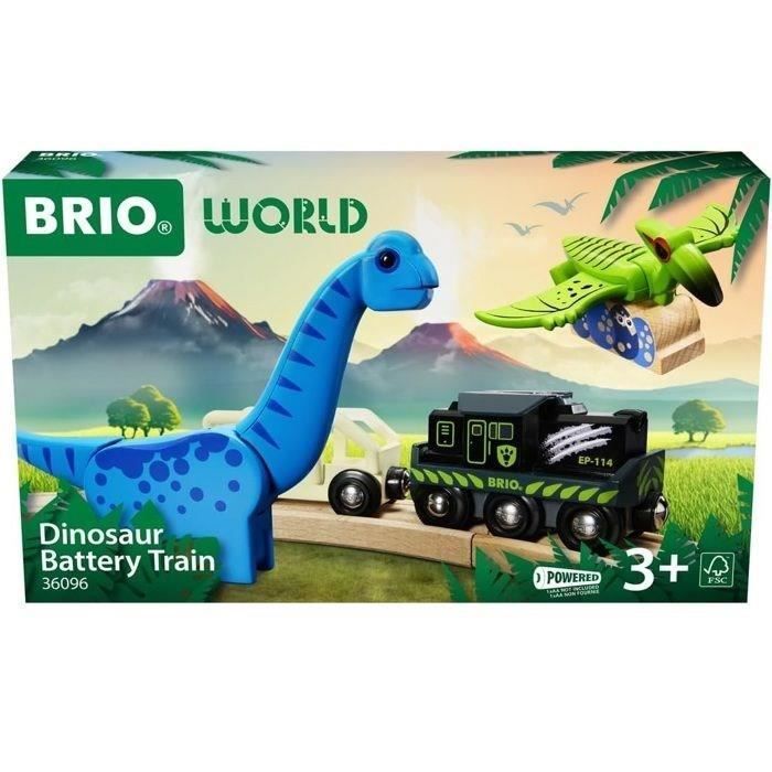 Trenino elettrico a batteria Brio Dinosaur - Dinosauro incluso - per set di trenini in legno - Età 3+ - Brio World - 36096