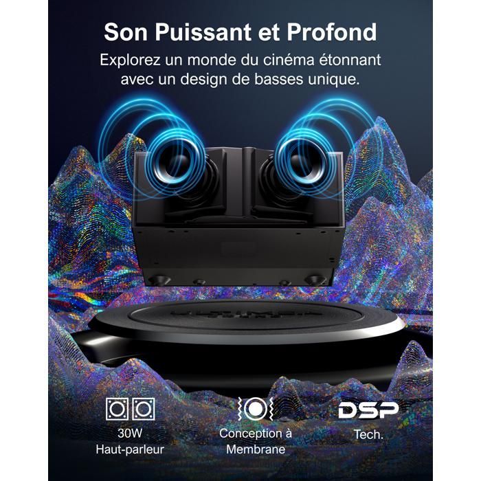 Projetor de vídeo ULTIMEA Full HD, compatível com projetores de vídeo 4K (900 ANSI), detecção de objetos, foco automático 6D/correção trapezoidal, Apollo P60
