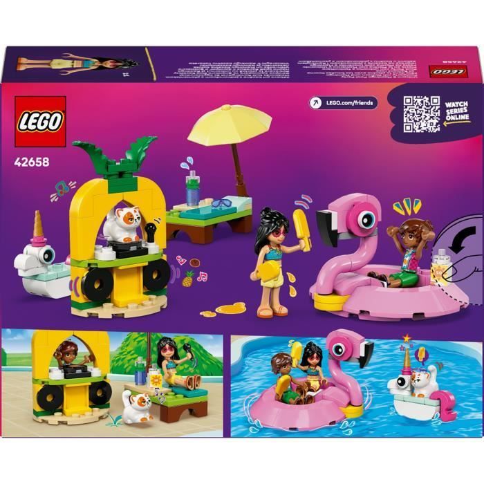 LEGO Friends 42658 Fête dans la Piscine avec les Bouées Licorne et Flamant Rose - Jouet