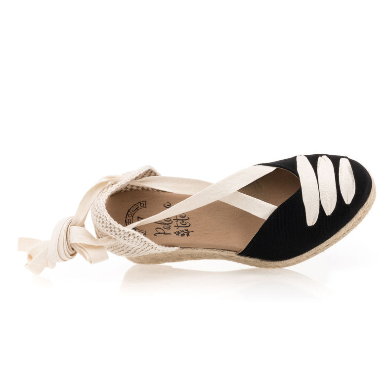 Zwarte espadrilles voor dames met touwzolen