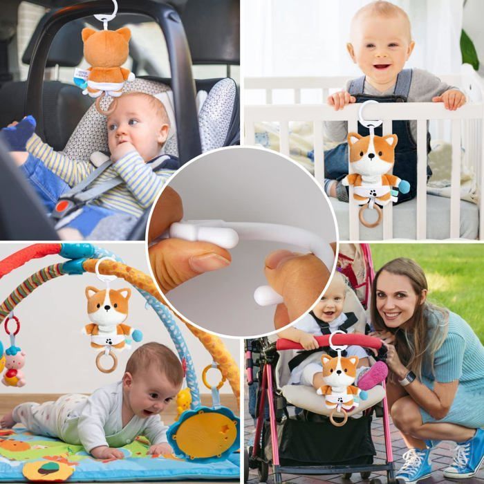 Raposa de pelúcia musical com música suave - Ideal para carrinhos de bebê e berços - Presente perfeito para bebês