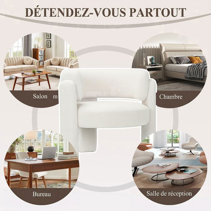 Armchair - Minimalist design armchair — Enhance your modern and trendy interior - white